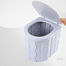 투요 접이식 폴딩 변기 타원형 캠핑접이식변기 유아접이식변기 캠핑화장실, 고급타원형 뚜껑폴딩변기(블랙)+전용비닐1봉(12장입)