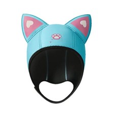 고양이 귀 스쿠버 다이빙 후드 귀여운 네오프렌 스노클링 수영 신축성 열 서핑 모자, 2. ocean cat