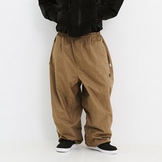 LOGO HERRINGBONE SUPER WIDE VENTILATION PANTS BROWN
