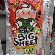 태국 김과자 매운맛 (Taokaenoi 브랜드), 28g, 3개