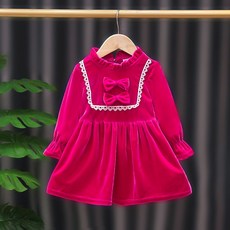 Arbea 女童絲絨連衣裙 兒童公主裙