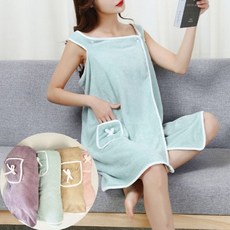 원피스형 여성 수건가운 샤워가운 극세사, 퍼플