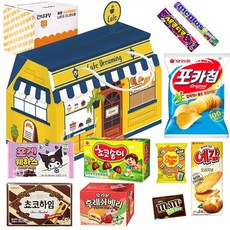 화이트 데이 나만의카페 10종 과자선물세트 포카칩 초코송이 쵸코하임 후레쉬베리 포켓하우스 새콤달콤 왕꿈틀이 엠앤엠즈 멘토스, 1세트, 과자10종
