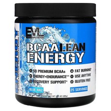 EVLution Nutrition BCAA 린 에너지 블루 라즈 285g(10.1oz) EVL-02956, 1, 285g