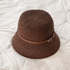 [동영상패키지] 헤이즐 라피아 버킷햇(라피아3볼+가죽장식), 133 분홍, 1개