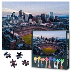 해외 TUMOVO 성인용 1000피스 퍼즐 야구 아트 - 직소 단단하고 어려운 도전적인 클리블랜드 프로그레시브 필드 69.8cm x 50cm27.5인치 19.75인치 가족 게임, 퍼즐-19.