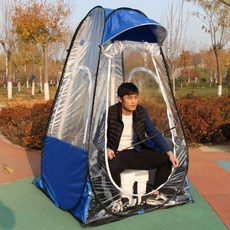 바람막이 동계 사계절 쉬운 등산 원터치 설치가 캠핑 텐트 우레탄창 낚시 투명, 1, C. 차가운 파란색