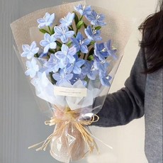 모루꽃다발키트 취미 선물 패키지 만들기 대형, 블루 리틀 스왈로우 꽃다발, 1개
