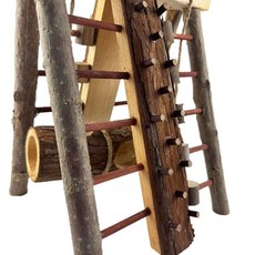 木製倉鼠攀爬玩具, 雙梯 24*24*28cm, 1個