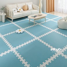 保護墊 防撞 巧拼 地墊 防護地墊 拼接地墊 童防撞爬行墊新款荔枝紋泡沫地墊加大加厚拼接爬爬墊客廳地板墊防摔隔涼爬行墊, 【灰色x白色美縫】厚度1.4cm,單片60cm【12片】送美縫條+邊條, 1個