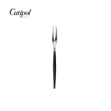 Cutipol GOA系列 12cm 霧銀面不鏽鋼 水果小叉 葡萄牙手工餐具, 黑柄, 1個