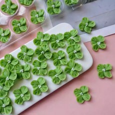 초록 네잎 꽃 그린 플라워 초콜릿 케이크 디저트 데코 장식 80개입, 옵션 01
