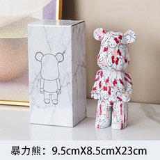 폭력적인 곰 장식품 창조적 인 재미있는 거실 TV 캐비닛 장식 어린이 돼지 저금통 트렌드 오피스 클럽 장식, 27cm, 안녕 kt, 1개