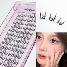 WooBerry 부분 가닥속눈썹 아이돌 포인트 큐티래쉬 인형속눈썹 가닥아이래쉬 대용량 인조속눈썹 72pcs M01, 2개