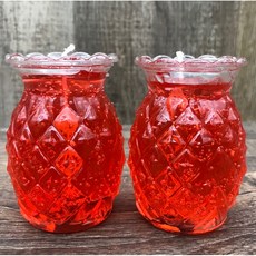 5號鳳梨蠟燭 光明招財酥油蠟燭 (1箱48對) 酥油燈 旺來造型 祈福燈, 1個, 紅色5號鳳梨【果凍】1箱（48對）