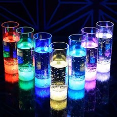 홈파티 붙이는 LED 5cm 컵받침 2P 7컬러 맥주잔 테이블웨어 감성캠핑 소주잔 술잔 바용품