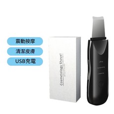 電動毛孔清潔鏟 美容儀 震動按摩 清潔皮膚 USB充電, CPJ - 618 禮盒包裝 黑, 中文說明書 中性包裝