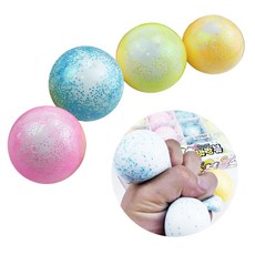 말랑쫀득 스퀴시 말랑이 주물럭 모찌 스트레스 볼 피젯 토이, 균일혼합, 55g, 4개, 클라우드 말랑볼