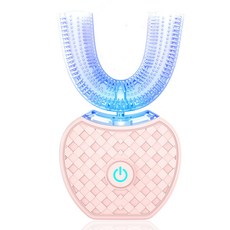 爆款U型電動牙刷寶寶全U型潔牙儀成人口腔清潔器 牙刷, 粉色:1