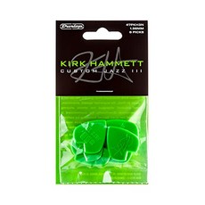 Jim Dunlop Kirk Hammett Jazz III Green Pick 1.38MM - 6 Pack, 재즈 III, 1개