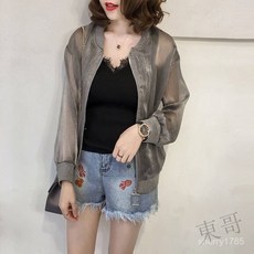 限時下殺 紗防曬衣女 透膚防曬衣 防曬薄外套 大尺碼外套 遮陽防曬衣 透視防曬衫 亮絲外套棒球服 透明防曬服 X