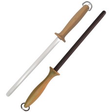 CZHW 山毛櫸 10.7英吋 全直陶瓷磨刀棒, 黑色, 1個