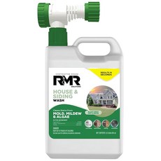 RMR 하우스 및 사이딩 워시 - 곰팡이 곰팡이 조류용 상업용 등급 야외 얼룩 제거기 호스 엔드 어댑터가 있는 64온스, RMR 하우스 및 사이딩 세척제 곰팡이 조류용 상업용, 1개