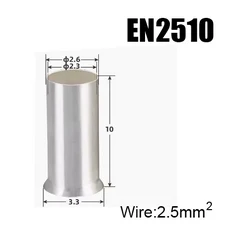 쿠쿠스토어 EN 구리 전선 비절연 베어 슬리브 관형 크림프 커넥터 튜브 코드 페룰 케이블 러그 압착 단자, 01 Copper, 44 200Pieces EN2510