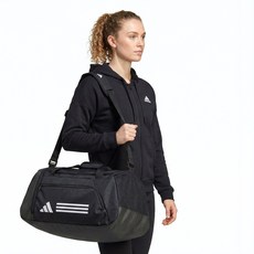 [매장정품] 아디다스 에센셜 3S 더플백 (M) 51.5L 넉넉한 운동가방 축구가방 보스턴백 헬스장, 1개, 블랙(IP9863)
