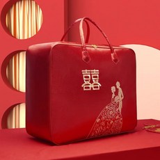 빨간색 웨딩 이불 보관 가방 휴대용 면 축하, N. 평생을 사랑해 (공단 옥스포드 단독 만침 자수)