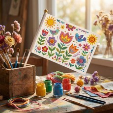 그리기 원단 깃발 무지, 백개입*1봉