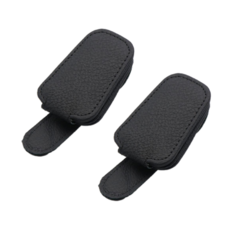 나로아 강력고정 차량용 선글라스 가죽 클립, 2개, 블랙