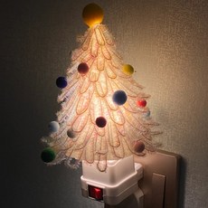 ‍ 聖誕裝飾 ‍ 扭扭棒聖誕樹diy檯燈材料包自制聖誕節小夜燈成品送朋友閨蜜禮物, 1個, diy聖誕樹夜燈材料包-帶燈B41-1