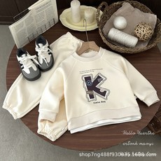 봄 가을 키즈 데일리 K레터링 맨투맨 조거팬츠 세트