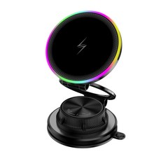 Belia 차량용 360 도 회전 무선 충전 휴대폰 스탠드, K8, 블랙
