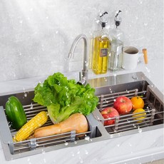 싱크대 길이조절 대형 정리대 씽크선반 스텐