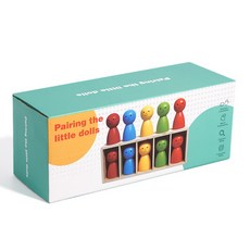 兒童桌遊彩色瓶子配對 記憶力互動遊戲 顏色配對 手眼協調 早教益智 飲料瓶 木製玩具, 1個, 娃娃顏色配對（彩盒微凹、商品完整）