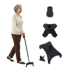 다미지팡이 그라파이트 카본 소재 초경량 지팡이 하부접지 1발 소형4발 기능성중형4발, 1개, 블랙