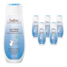 바보보타니컬스 라이스 레펠 샴푸 파워풀 올 내추럴 티 트리 블렌드 글루텐 프리, 237ml, 6개