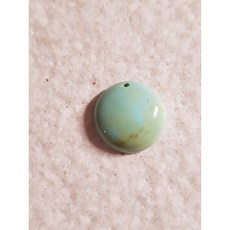 湖北原礦綠松石小圓餅 綠松藍飄綠玻璃瓷 打孔設計 裝飾擺件 DIY材料