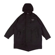 DUKE冬季連帽外套，黑色寬鬆保暖，男女皆宜