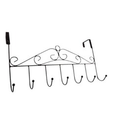 비브랜드 엔티크 방문걸이 정리랙 공간활용 7구 스틸 문뒤수납 브라운, 1개