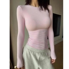 長袖T恤女圓領內搭打底衫修身上衣
