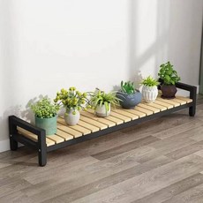 다육이 정리대 철제 화분걸이대 베란다 화분선반 화분진열대 화분대, B. 블랙1층60x25x18(바퀴제외)