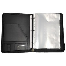 A4收納包 PU皮革拉鍊包 多功能文件夾 專業商務文件夾 帶名片夾備忘錄便箋簿 A4活頁夾 文件夾文檔包, 文件夾-資料袋