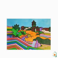 OS 데코샌드아트 색모래 명화시리즈 중 프라데스 마을 미술그림 미술놀이