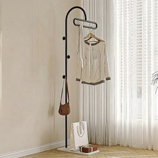 고급 철제 스탠드 옷걸이 행거 T자, 블랙