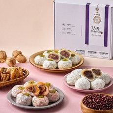 [본사직영/떡편] 찹쌀떡 3종세트 (통팥/호두/곶감), 18개, 60g