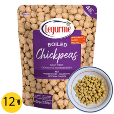 르구르메 바로먹는 삶은 병아리콩 칙피스 샐러드토핑, 400g, 12개