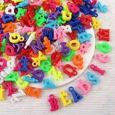 비즈아이 [678-91]알파벳비즈 아크릴이니셜 입체이니셜 10mm 원색멀티믹스 10g(약40개)